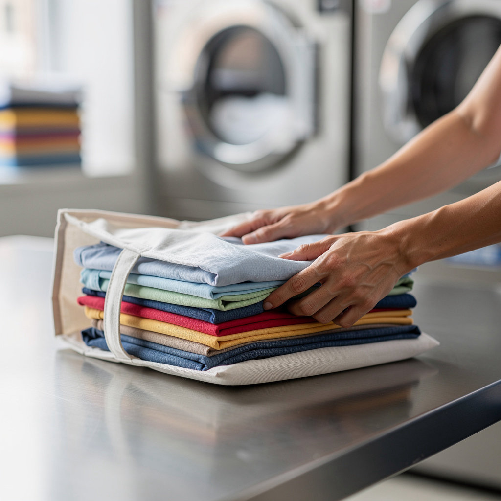 Crosby Square Coin Laundry team member providing reliable laundry pickup and delivery service in San Diego, California