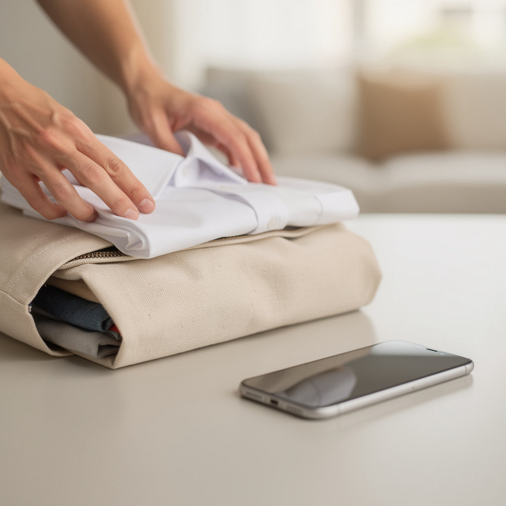 Crosby Square Coin Laundry's simple 4-step process for free pickup and delivery laundry service in San Diego